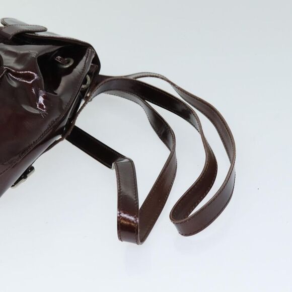 Gucci Vintage Bamboo Backpack Patent Brown Patent_Leather Backpack Bag - Picture 13 of 16